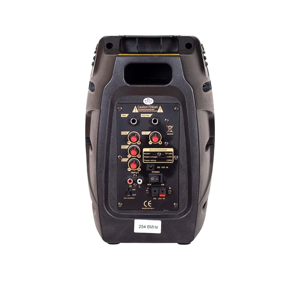 D-Sound Pa-065 130W Siyah Amfi Taşınabilir Şarjlı Hoparlör