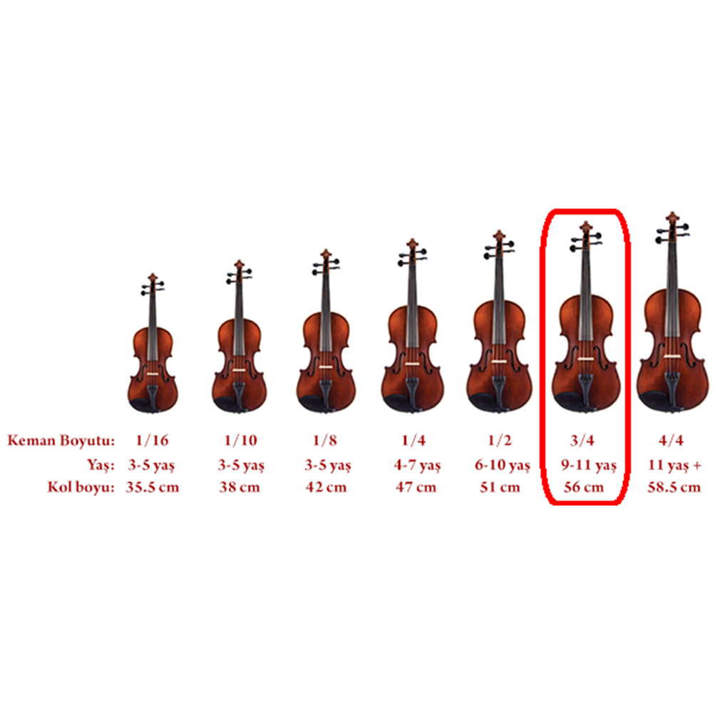 Bremen Bv-034H MAT 3/4 Lamine Ağaç Üç Çeyrek Boy Keman