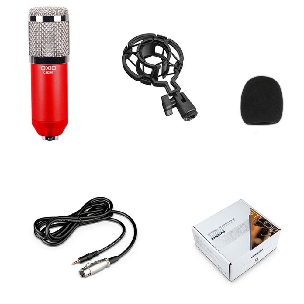 Oxid Cm-240 Kırmızı Condenser Mikrofon