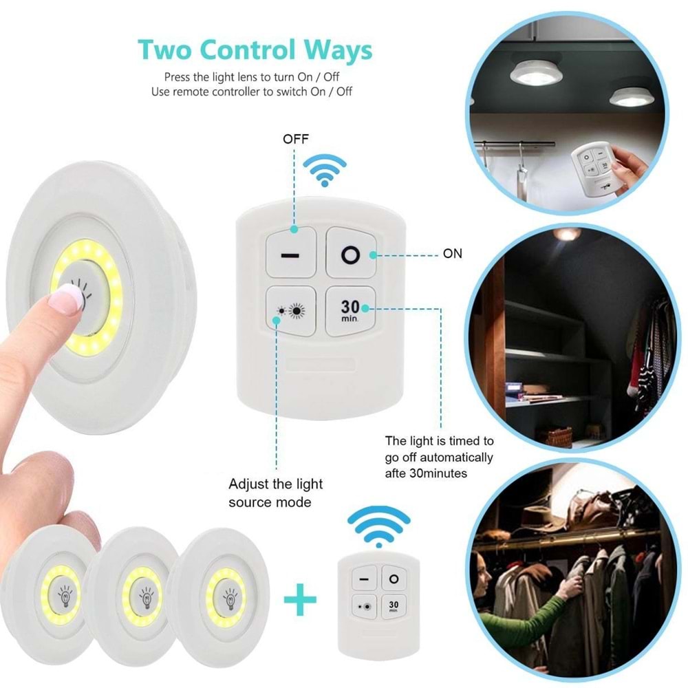 Led Işık 3Lü Kumandali Dimmerli