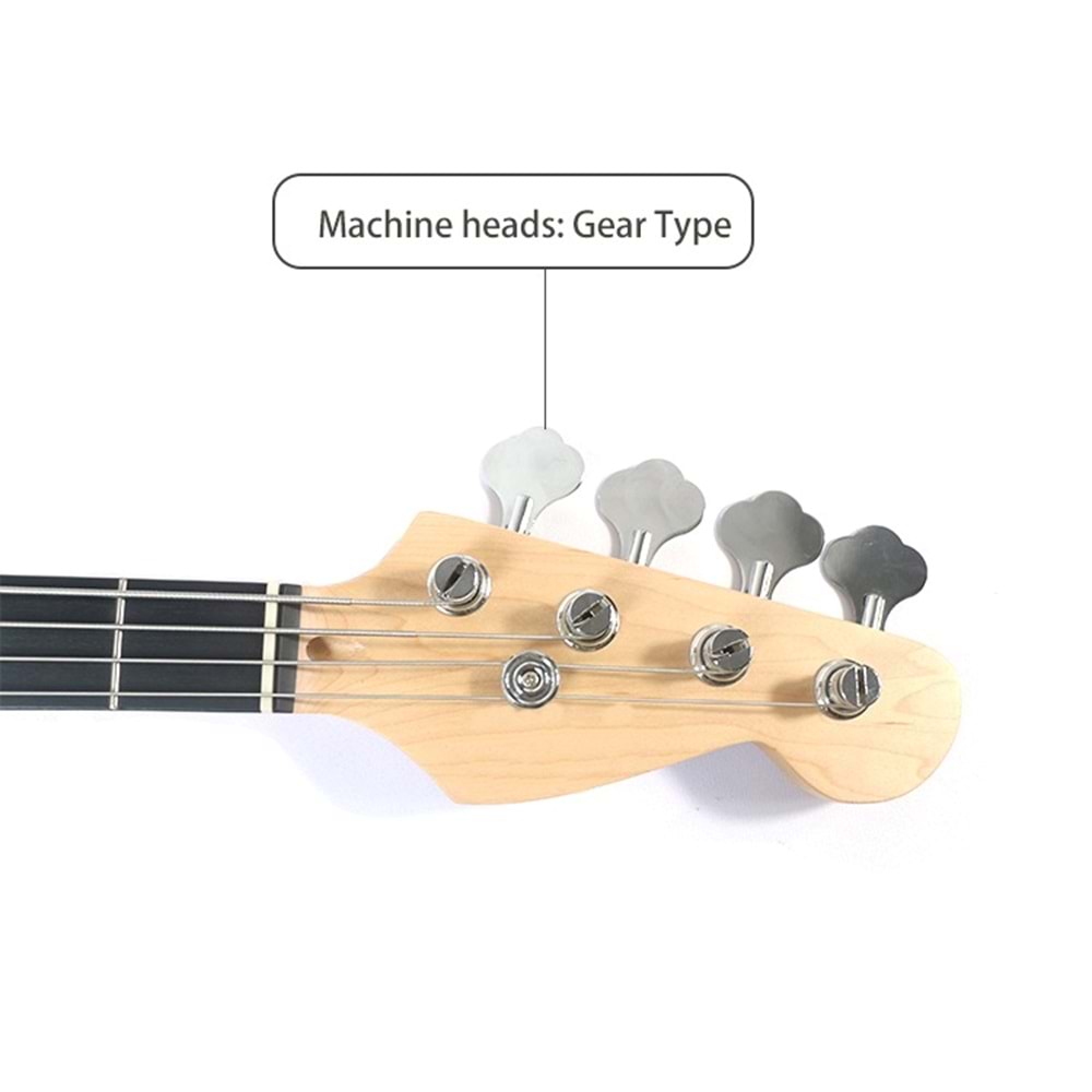 Azalea Jb Jazz Style Electric Bass Guitar 4 String Wh