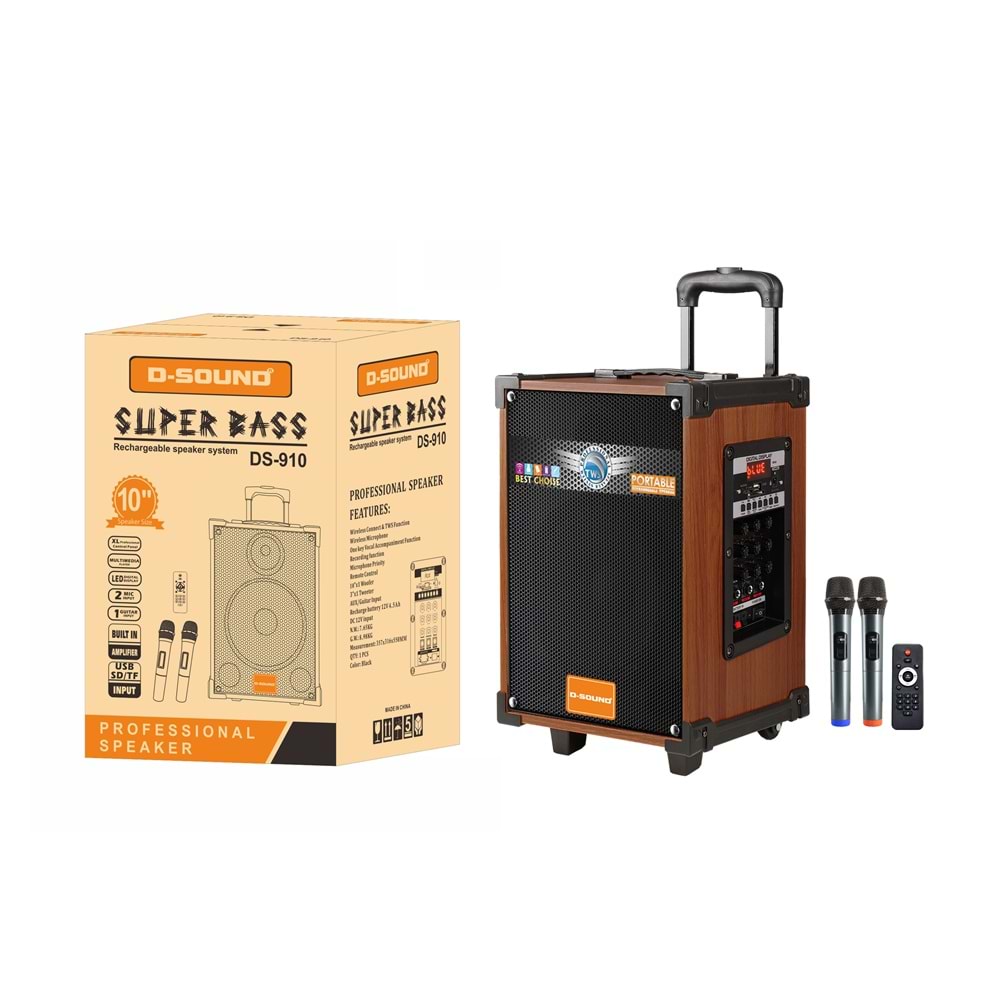 Ds-910 3 Kanal Taşınabilir Şarjlı Hoparlör