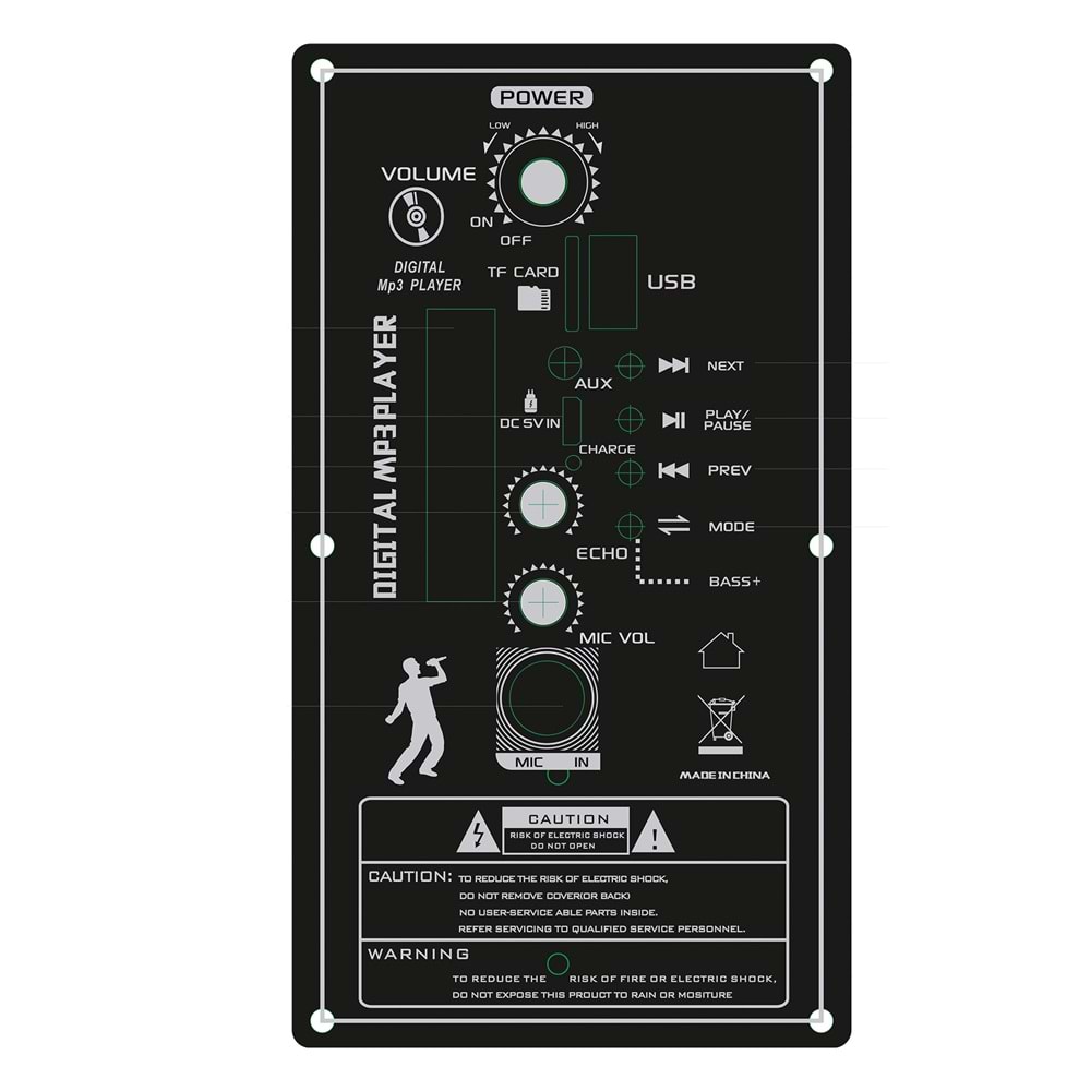 Ds-08 Telsizli 8 Ses Sistemi Kablosuz Mikrofon Taşınabilir Şarjlı Hoparlör