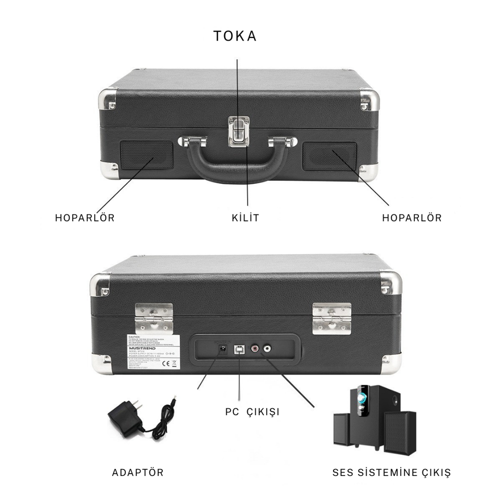 Musitrend T316 Retro Çanta Pikap Siyah