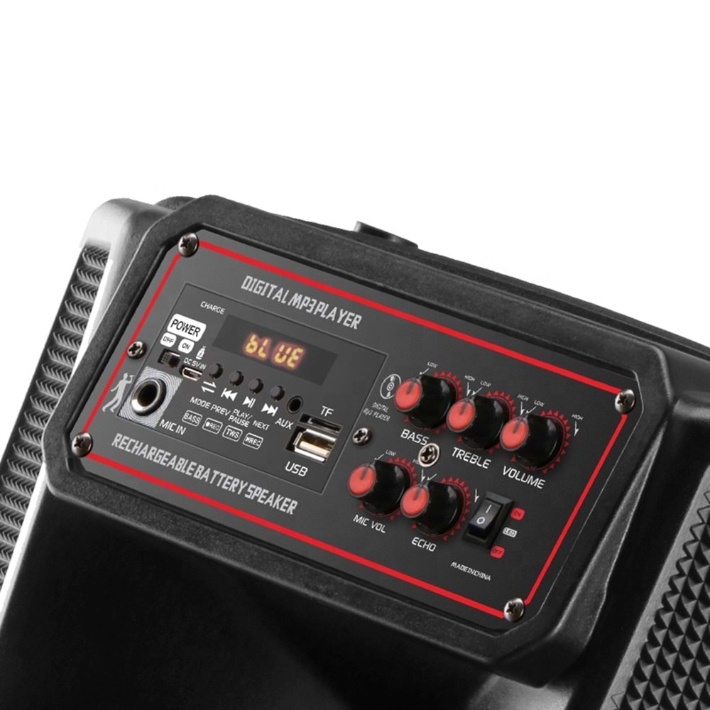 Lt-1205 Şarzlı ve Bluetooh ve Telsiz Mikrofonlu Karaoke Party Box Taşınabilir Şarjlı Hoparlör