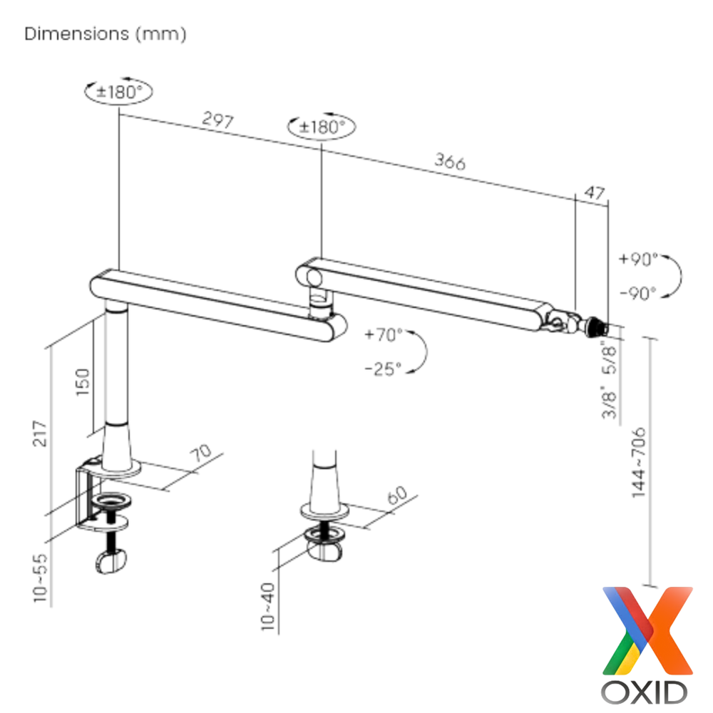 Oxid MMS-08 Broadcast Stüdyo Gaming Mikrofon Standı