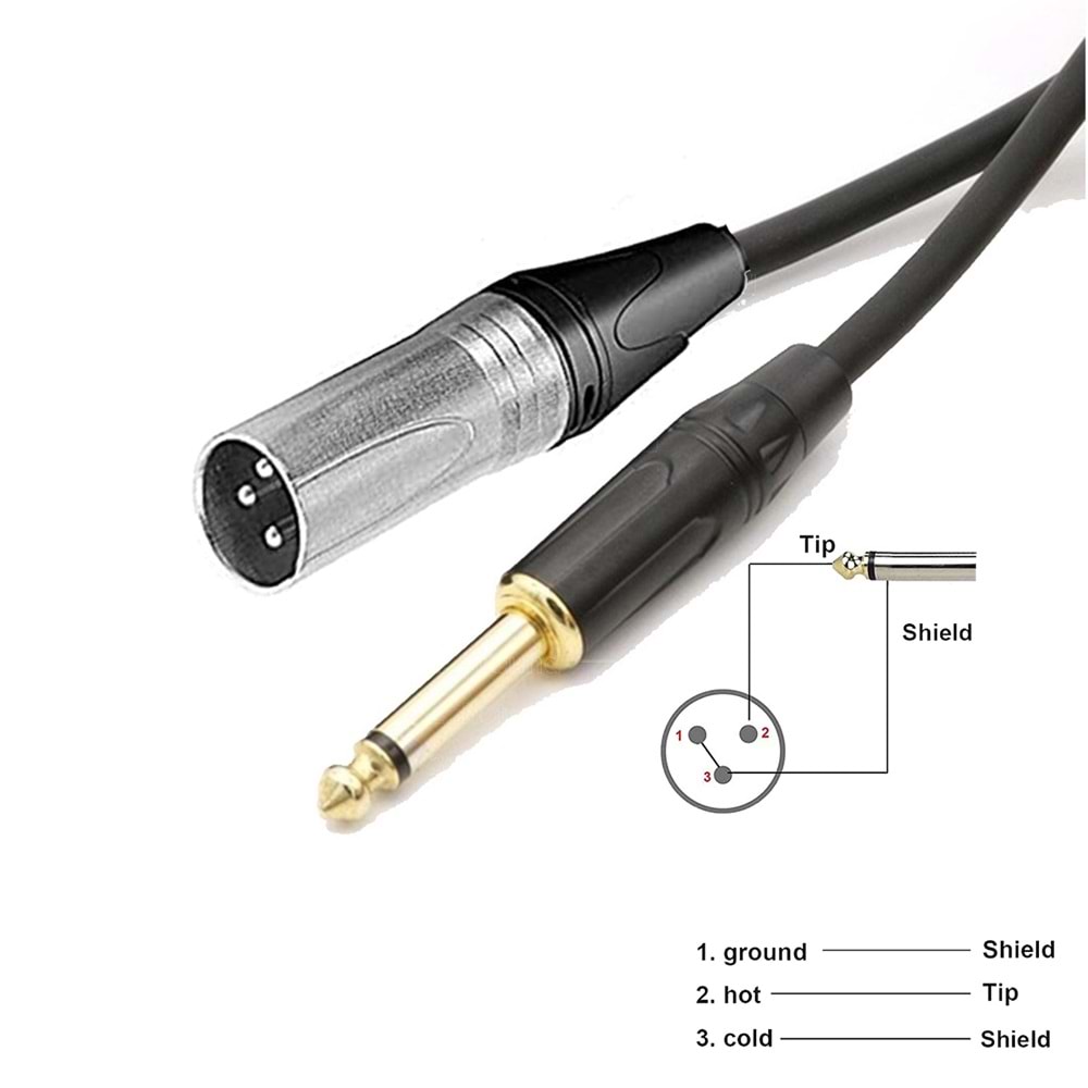 Xlr-Ts Xlr Male Ts Male Unbalanced Mic/Audio Cable