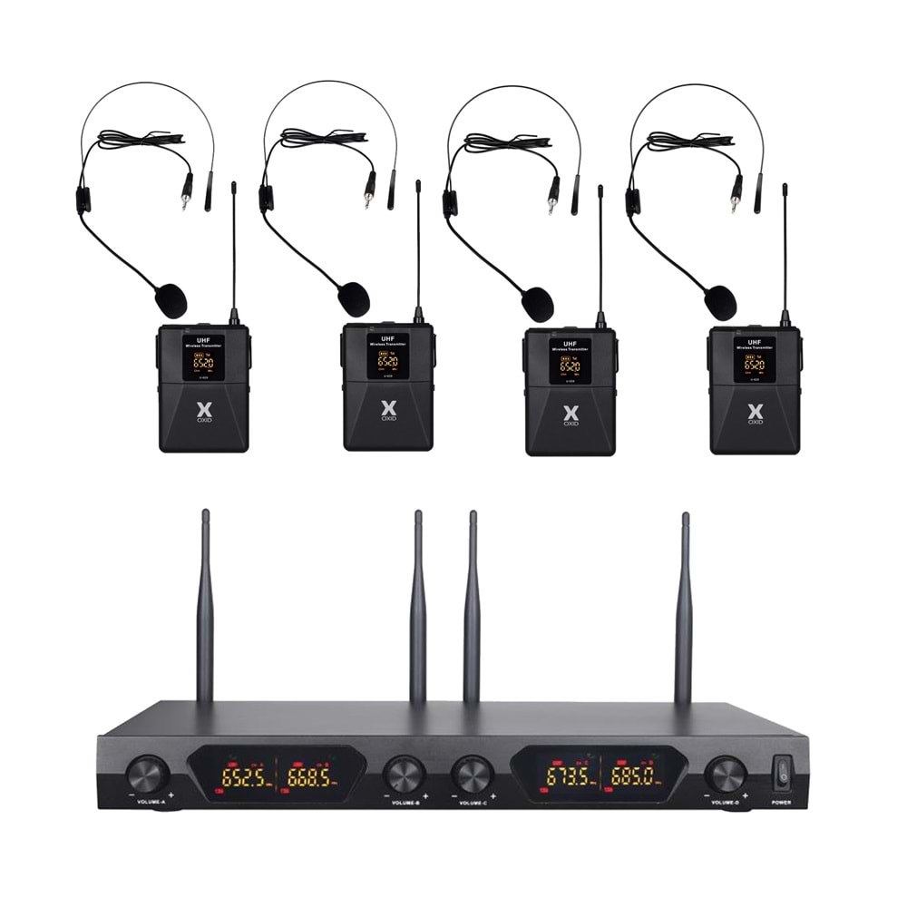 Oxid Uhf U-4400H Kablosuz Mikrofon 4 Headset