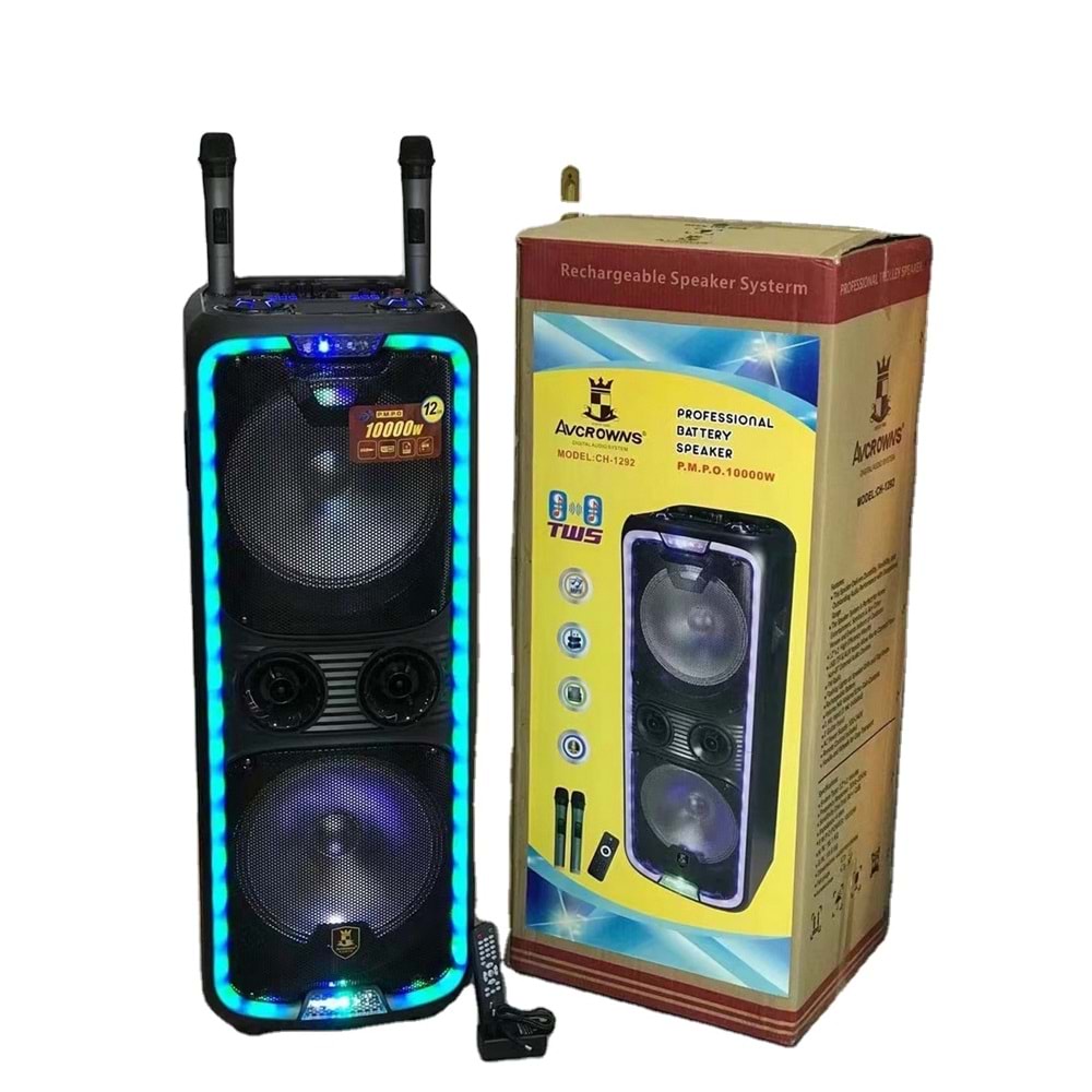 Awcrowns Ch-1292 12 Inch Taşınabilir Şarjlı Hoparlör