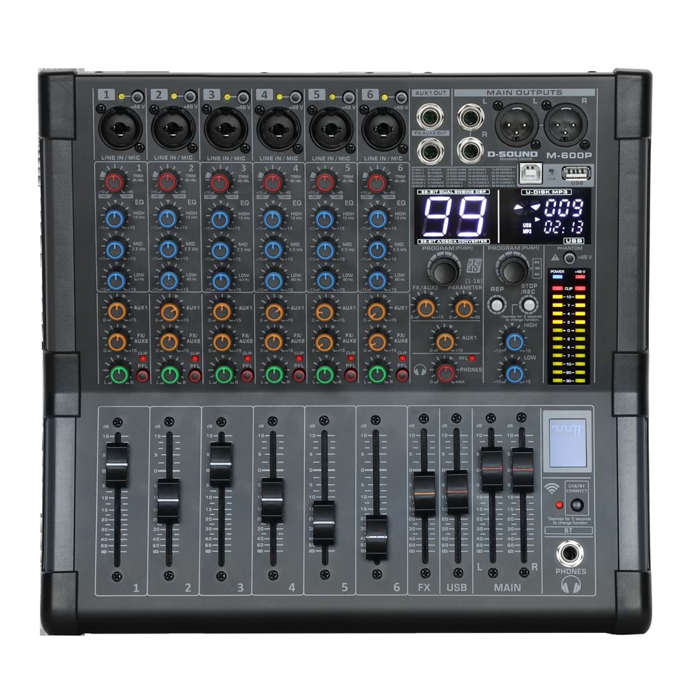 D-Sound M-600P-Pro 6 Kanal Power Mixer