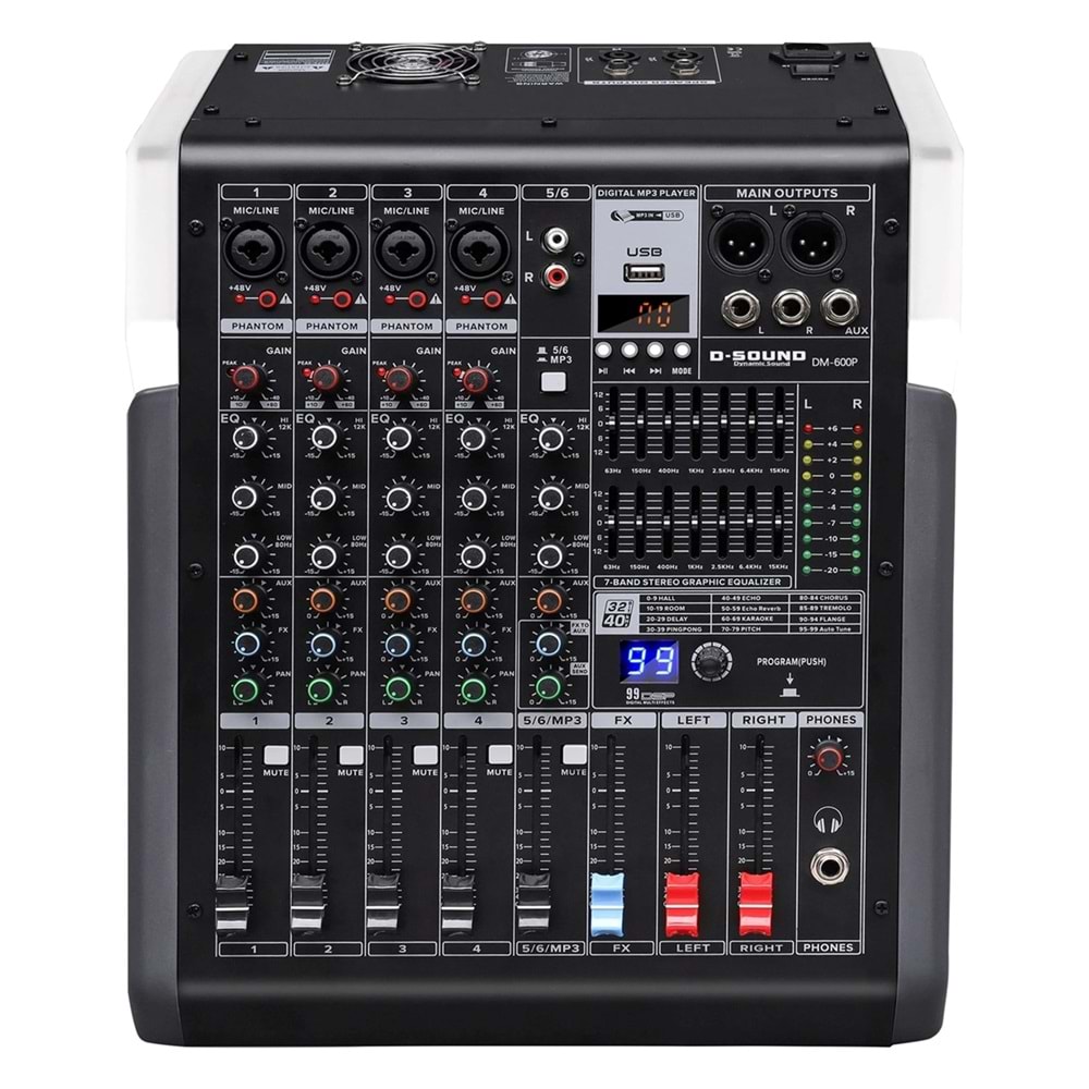 D-Sound Dm-600P 6 Kanal Power Mixer