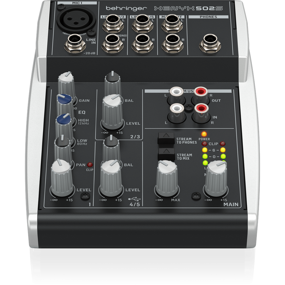 Behringer XENYX 502S Premium Analog 5-Input Mixer with USB Streaming Interface