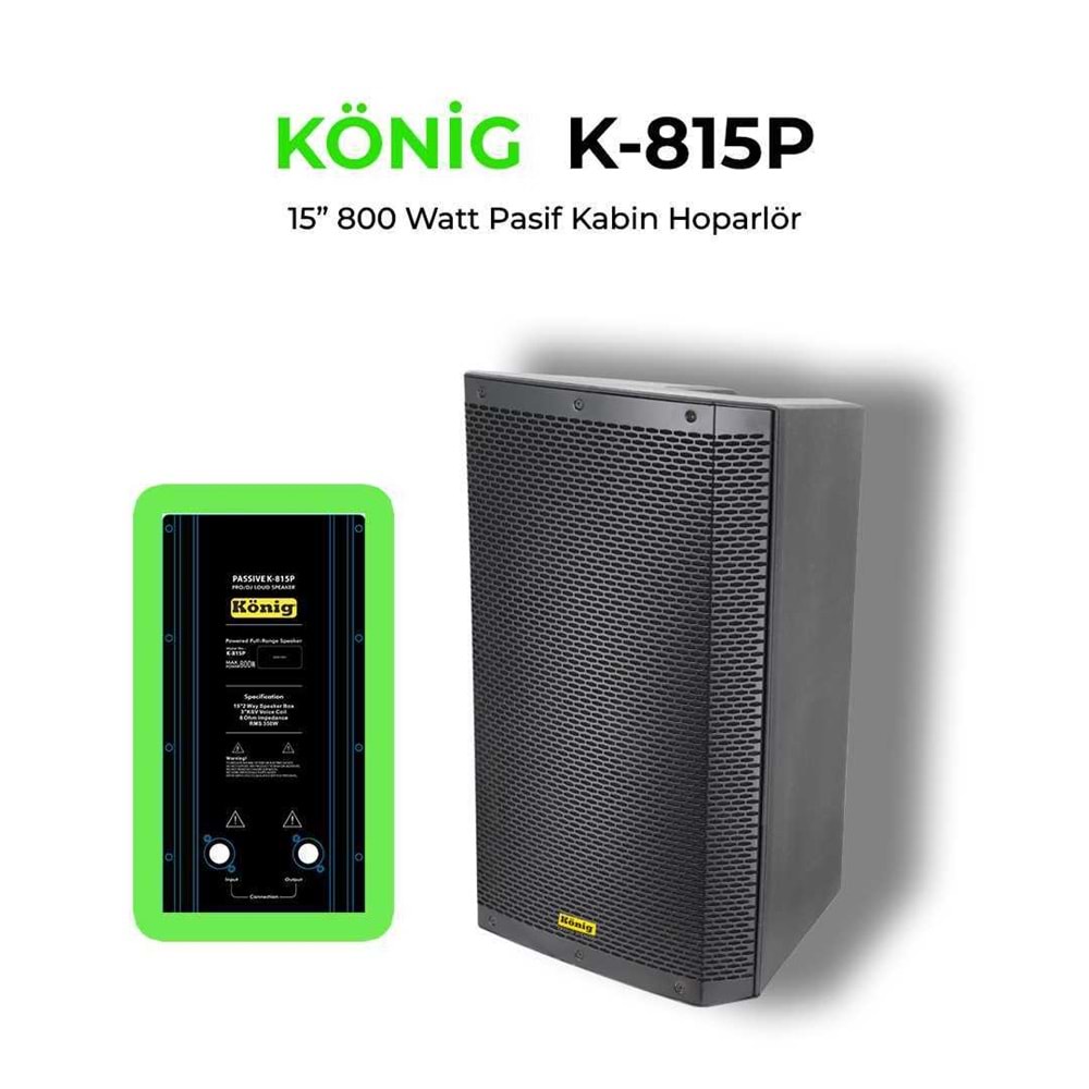 König K-815 15'' 800W Pasif Kabin
