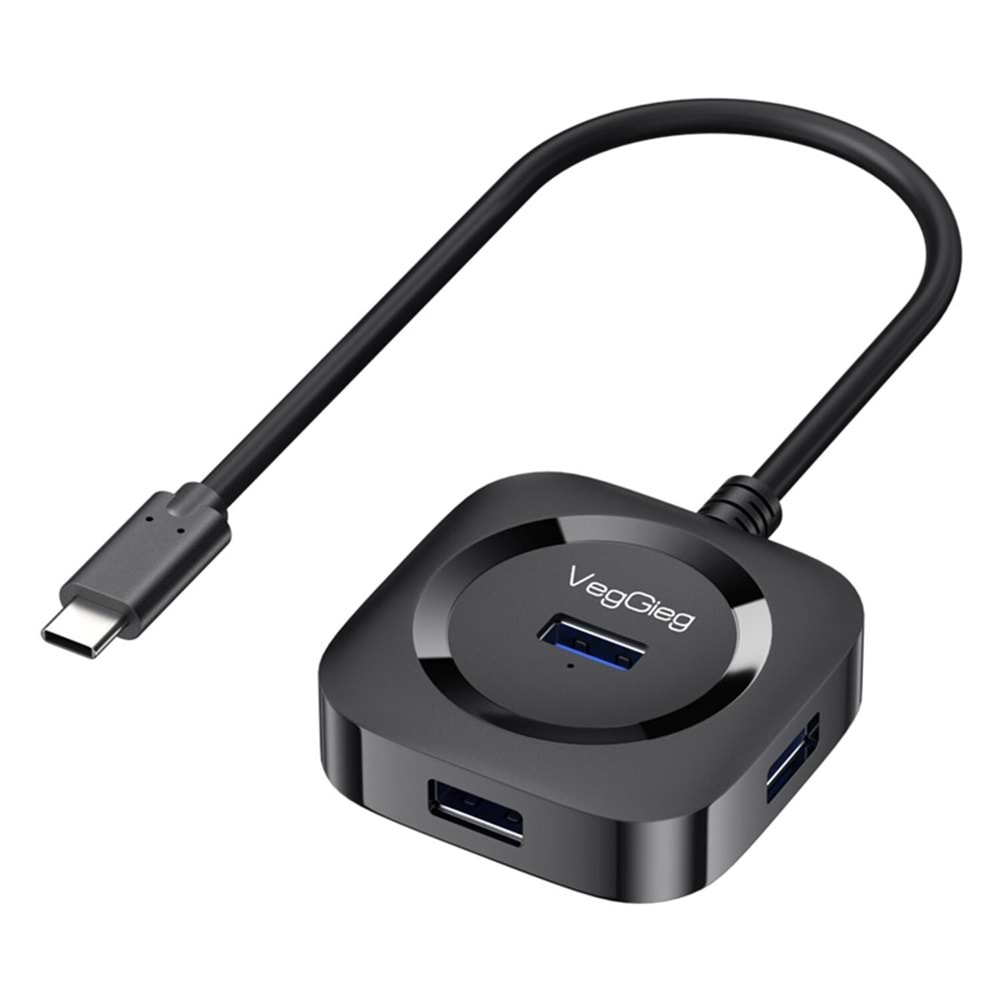 VegGieg 4 Portlu Type-C to USB 3.0 Çoklayıcı Hub Siyah, Type-C üzerinden bilgisayarınıza 4 adet USB 3.0 bağlantı noktası ekler. Bu sayede klavye, mouse, USB bellek ve HDD gibi USB cihazlarını aynı anda kullanmanıza olanak tanır. Micro USB (5V2A) dest