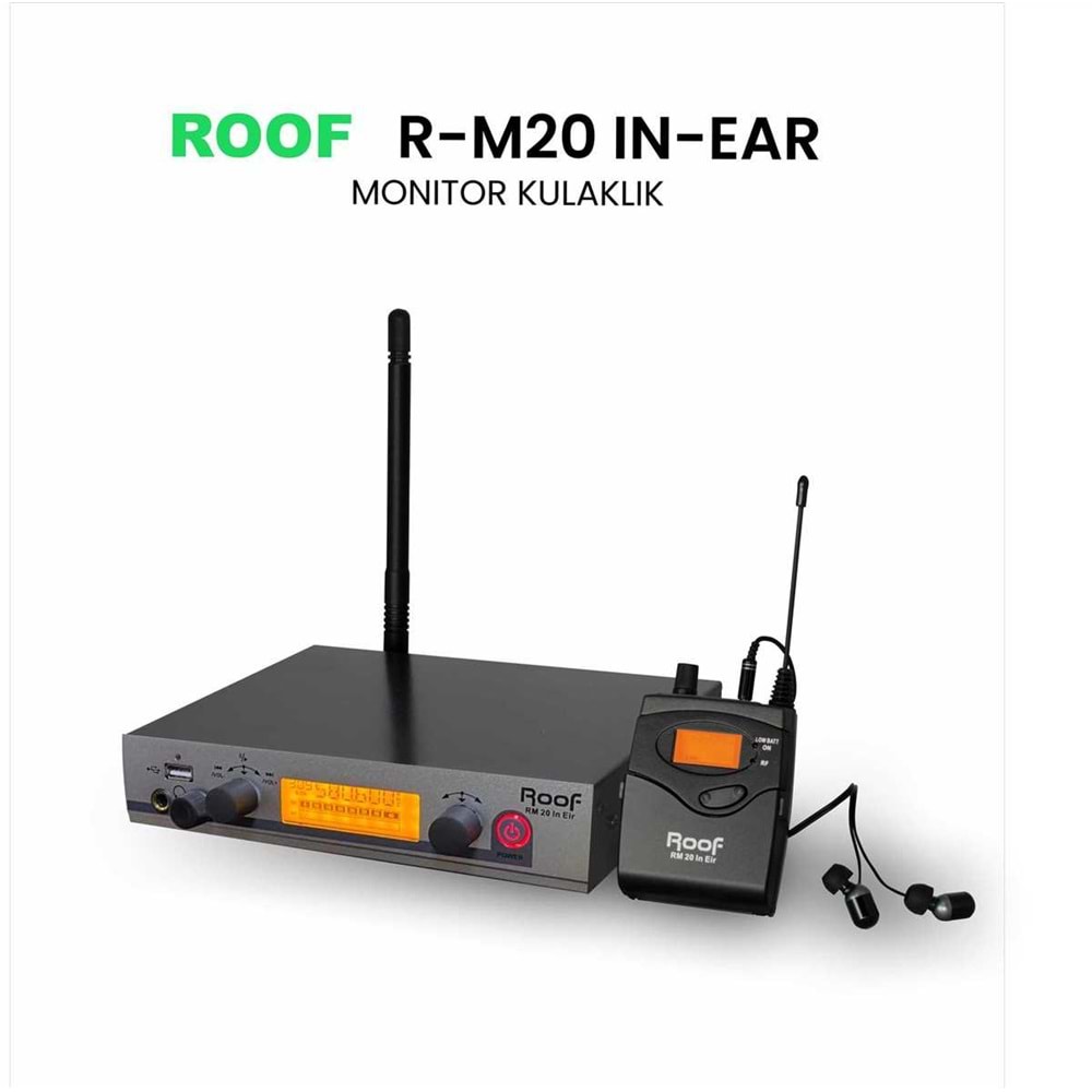 Roof R-M20 In+Ear UHF Telsiz Monitör Kulaklık