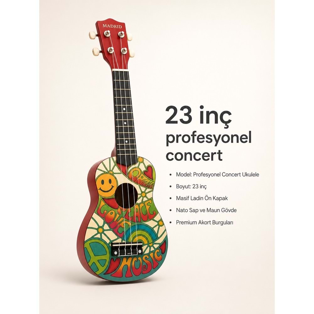 Madrid Ukulele Decal MU-21-10Peace