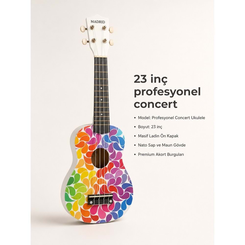 Madrid Ukulele Decal MU-21-11Flower