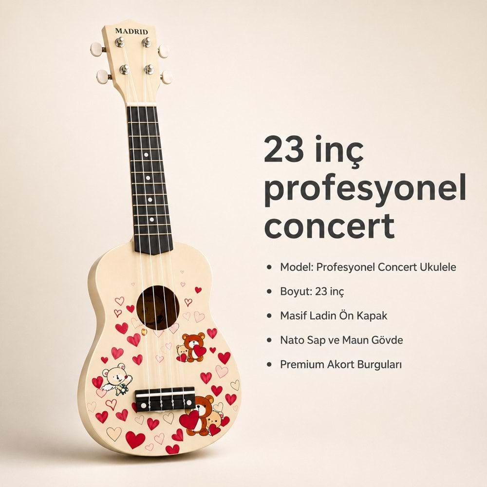 Madrid Ukulele Decal MU-21-15Bear-2