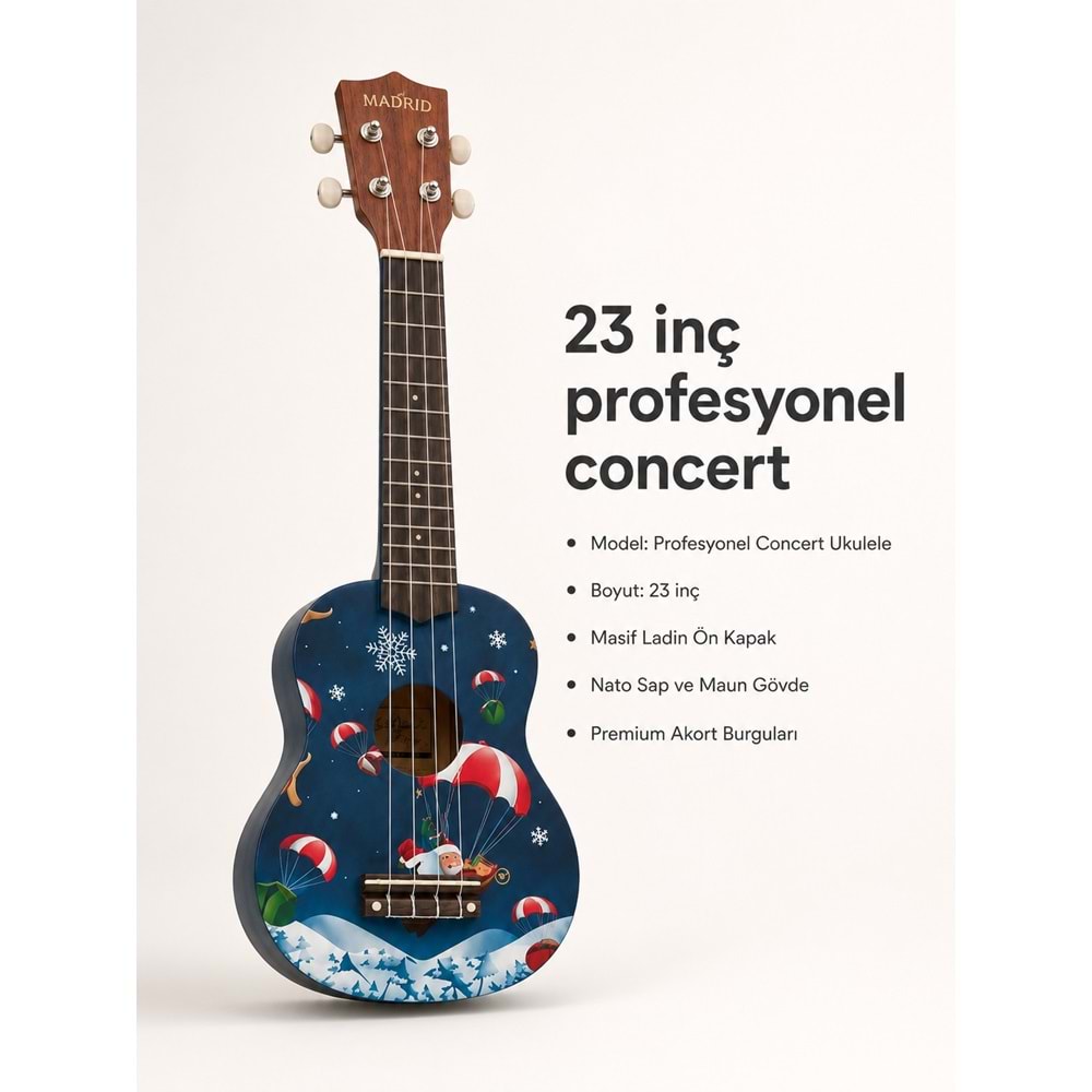 Madrid Ukulele Decal MU-21-16Christmas