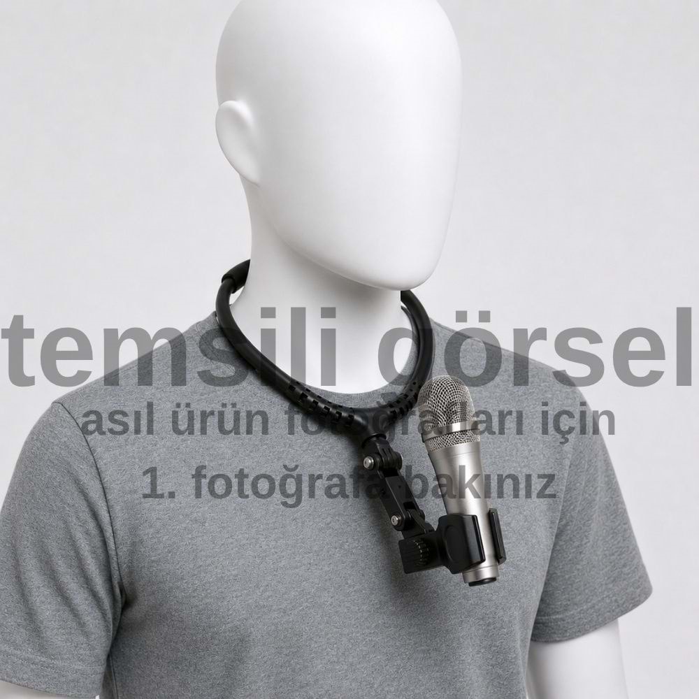 Tower Mikrofon Boyun Aparatı MSH-180N (Hands-Free) - Esnek Klipsli - Siyah (Mikrofon Ayı Dahil)