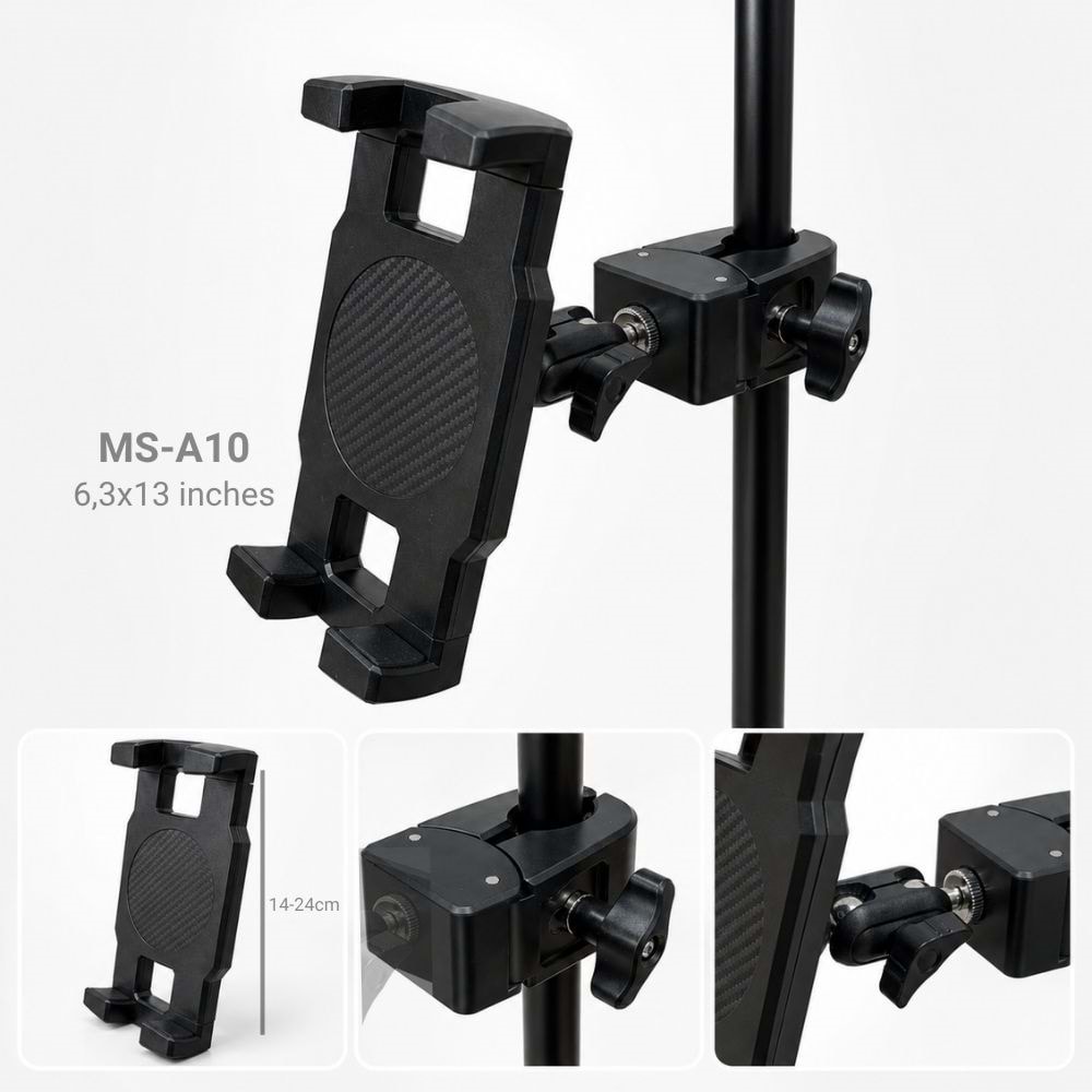 Tower MS-A10 PAD Stand Mikrofon standı Sehpasına Takılabilir Telefon Tutucu aksesuarı