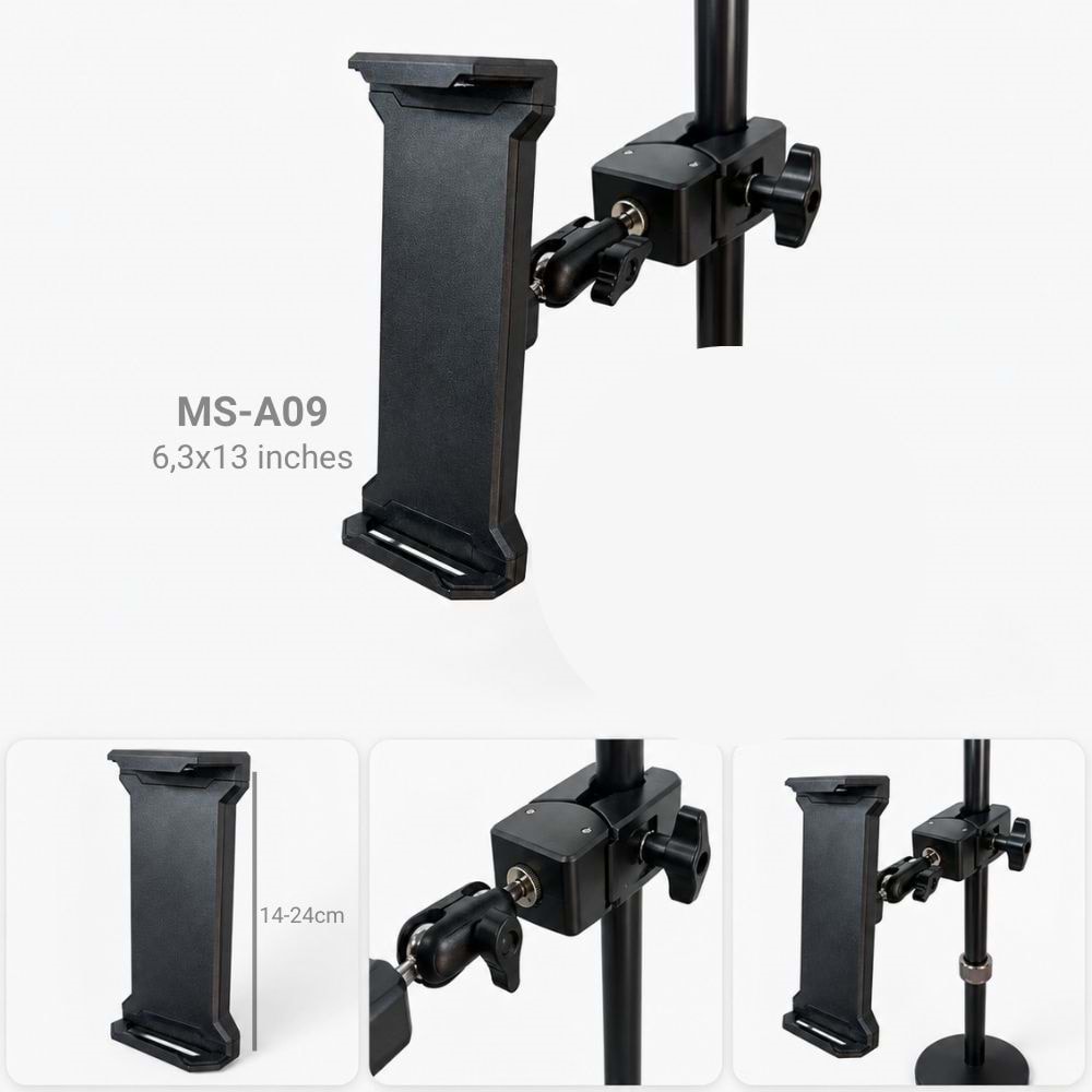 Tower MS-A11 PAD Stand Mikrofon standı Sehpasına Takılabilir Telefon Tutucu aksesuarı