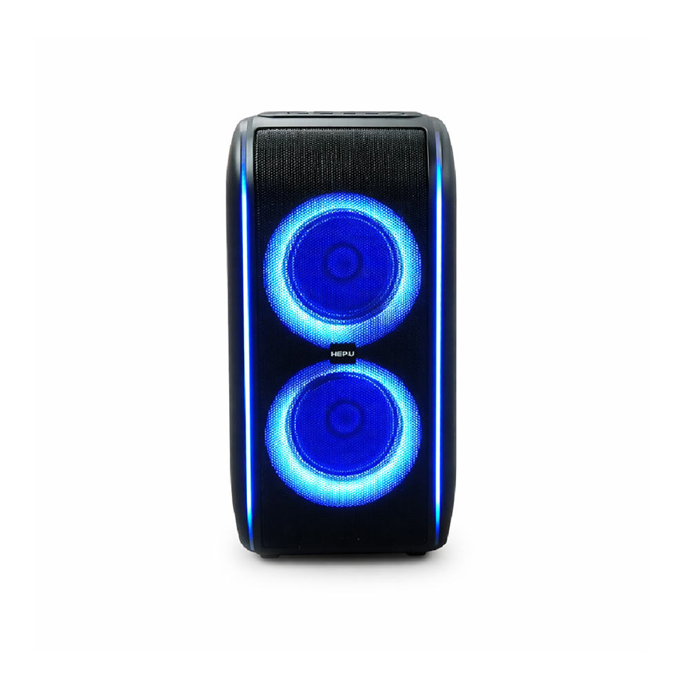 Hepu HP978 Şarjlı Taşınabilir Bluetooth Parti Hoparlörü 30W RMS Güçlü Ses, Çift 6 İnç Hoparlör, Mikrofon ve Enstrüman Girişli Taşınabilir Ses Sistemi