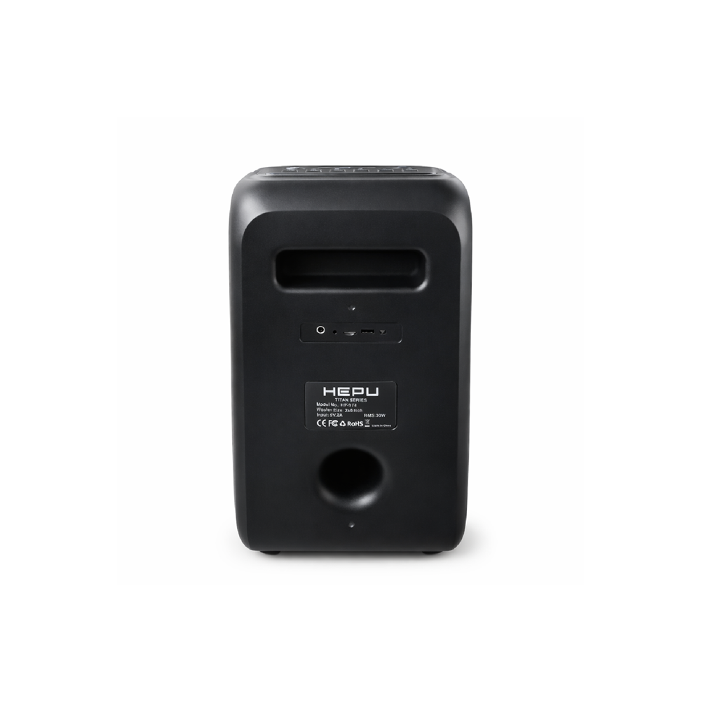 Hepu HP978 Şarjlı Taşınabilir Bluetooth Parti Hoparlörü 30W RMS Güçlü Ses, Çift 6 İnç Hoparlör, Mikrofon ve Enstrüman Girişli Taşınabilir Ses Sistemi