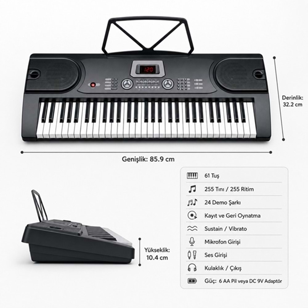 MK-2089 61 Tuşlu Elektronik Org