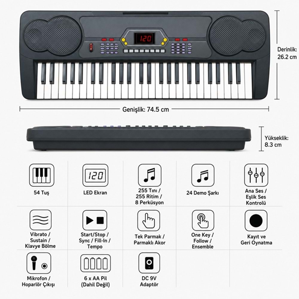 MK-4300 54 Tuşlu Elektronik Org