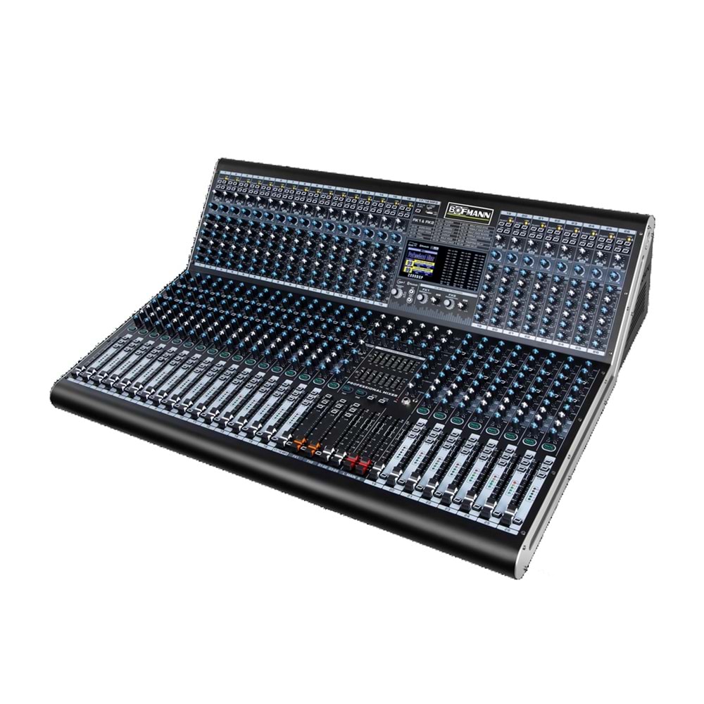 BOFMANN 4-Grup Çıkışlı 24 Kanal Profesyonel Deck Mikser