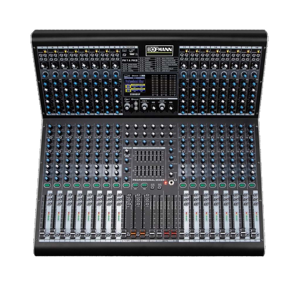 BOFMANN 4-Grup Çıkışlı 16 Kanal Profesyonel Deck Mikser