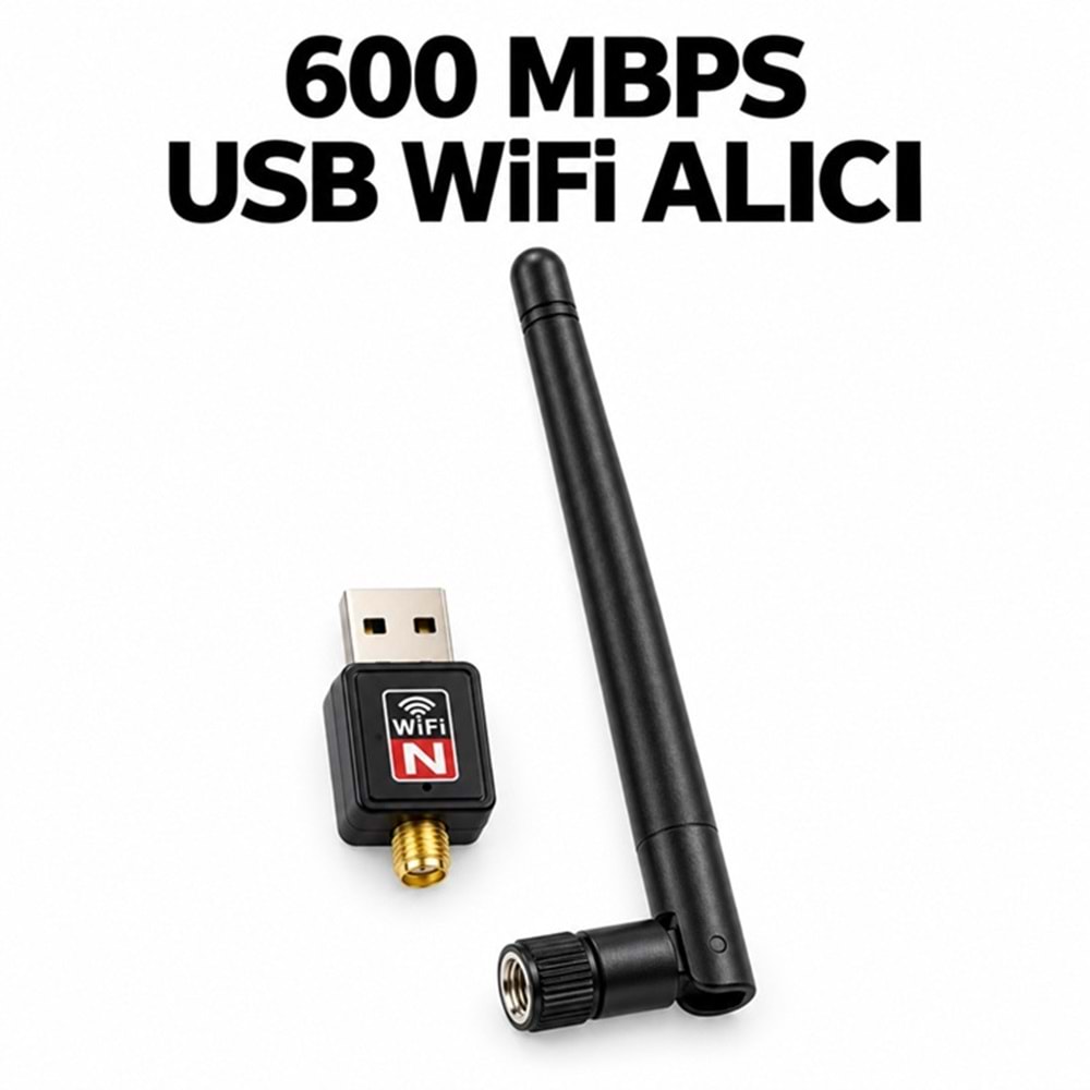 600 Mbps Usb Anten 2.0 Mini Wifi Adaptörü Dongle 802.11n Usb Kablosuz Wifi Alıcısı