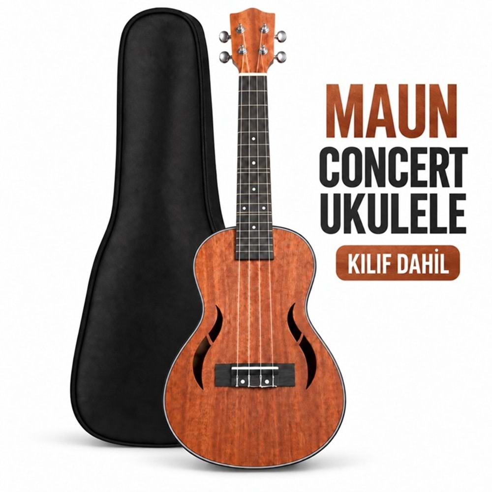 Puka 23 F-Hole Concert Maun Profesyonel Ukulele