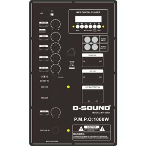 D-Sound Xp-15Pa 15 Taşınabilir Şarjlı Hoparlör