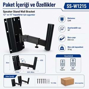 D-Stand SS-WX 1215 Duvar Kabin Sehpası