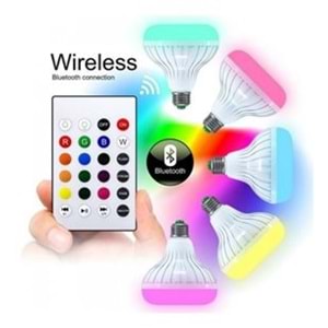 Akilli Led Ampül Hoparlör Bluetooth ve Kumandali