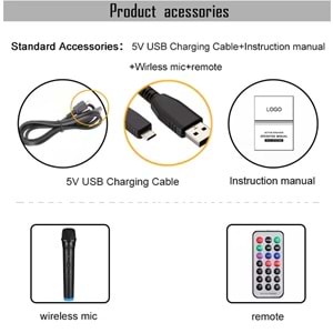 Lt-1205 Şarzlı ve Bluetooh ve Telsiz Mikrofonlu Karaoke Party Box Taşınabilir Şarjlı Hoparlör