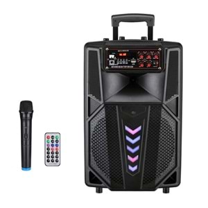 Lt-1205 Şarzlı ve Bluetooh ve Telsiz Mikrofonlu Karaoke Party Box Taşınabilir Şarjlı Hoparlör