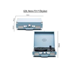 Gdl Retro Çanta Pikap T317B (Bluetooth Şarjlı) - Gökyüzü