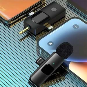 Microphone K15 Lavalier Wireless Mic For Iphone Lapel Collar microfono lavalie micro cravate sans fil Type C Mic For Android