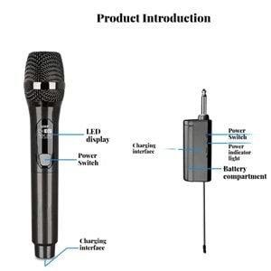 Wn-04 Kablosuz 2 El Mikrofonu Şarjlı