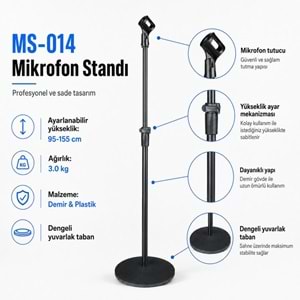 Tower MS-014 Solist Mikrofon Yükseltilebilir Standı