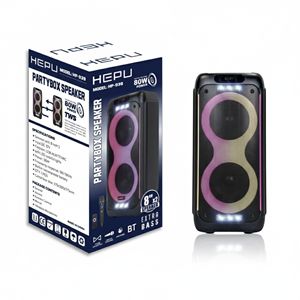 Hepu HP939 Taşınabilir Bluetooth Hoparlör 2*8 İnç 80W Rgb Kablosuz Mikrofonlu Karaoke Ses Sistemi