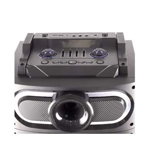 Hepu HP918 Partybox Bluetooth Hoparlör 80W RGB 2 Kablosuz Mikrofon Kumandalı Ses Sistemi