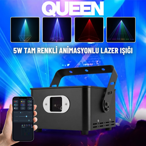 Queen 5W APP Kontrol Özellikli Renkli Sahne Lazer Işık Sistemi