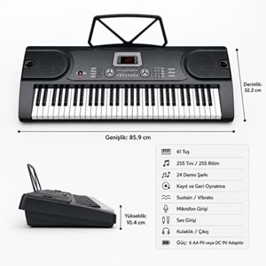 MK-2089 61 Tuşlu Elektronik Org