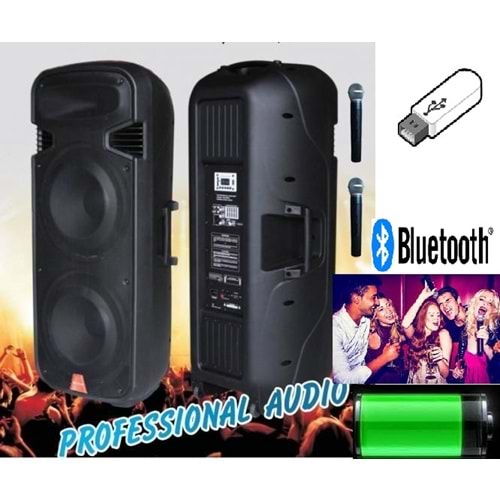 D-Sound Max-215Pa Aktif Plastik Kule Kabin Taşınabilir Şarjlı Hoparlör