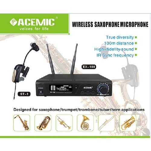Acemic Ex-100/St-1Uhf Wireless Instrument Microphone