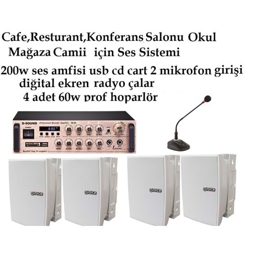 Mağaza Okul Cami Resturant Prof Ses Sistemi Paketi